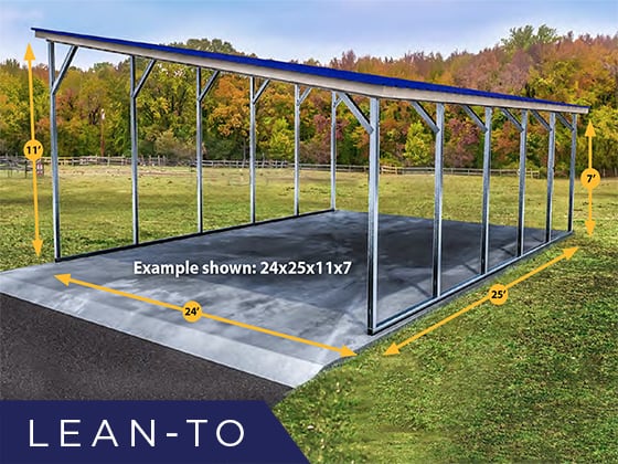 prefab metal lean to carports